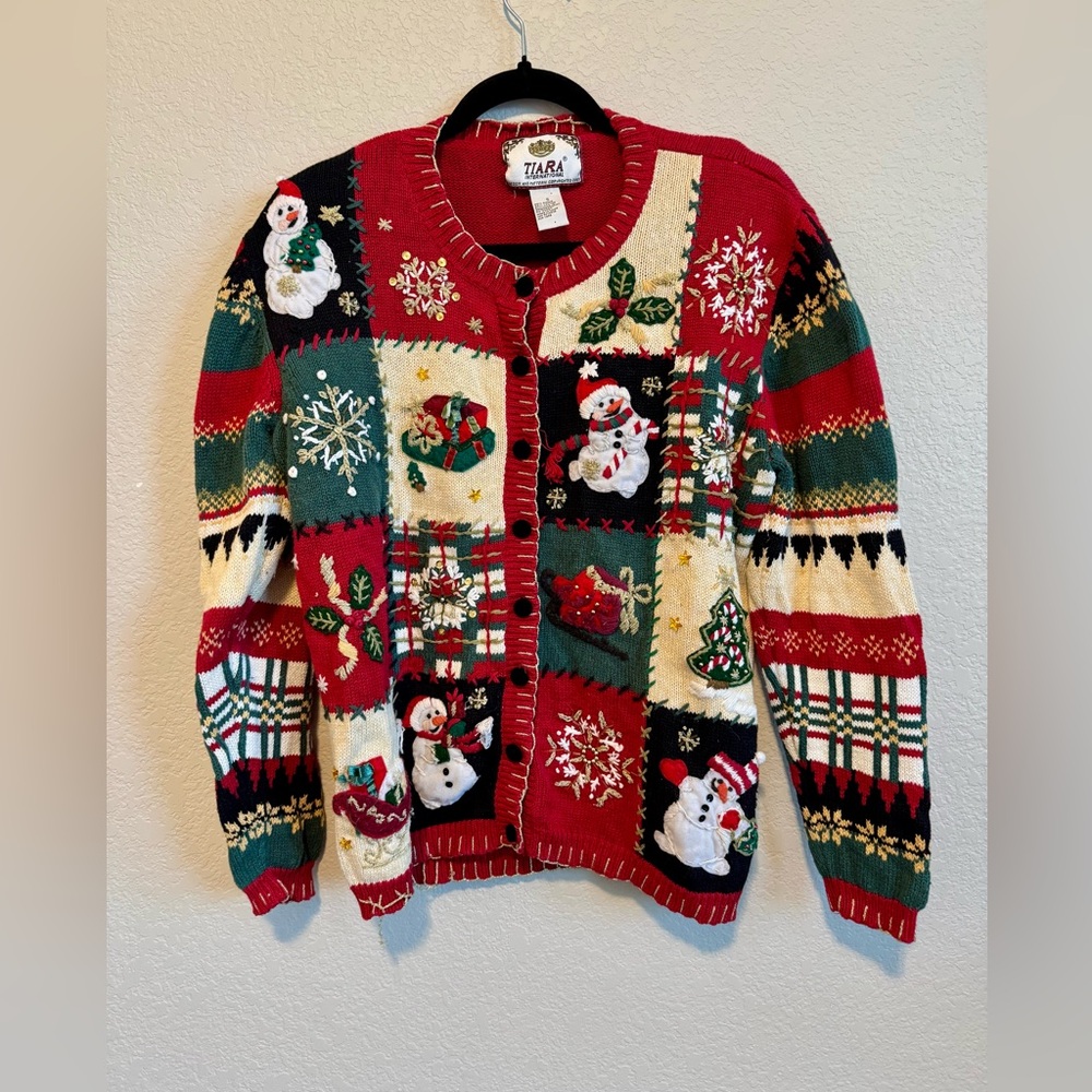 Vintage Tiara Christmas Holiday Cardigan 🎅☃️
